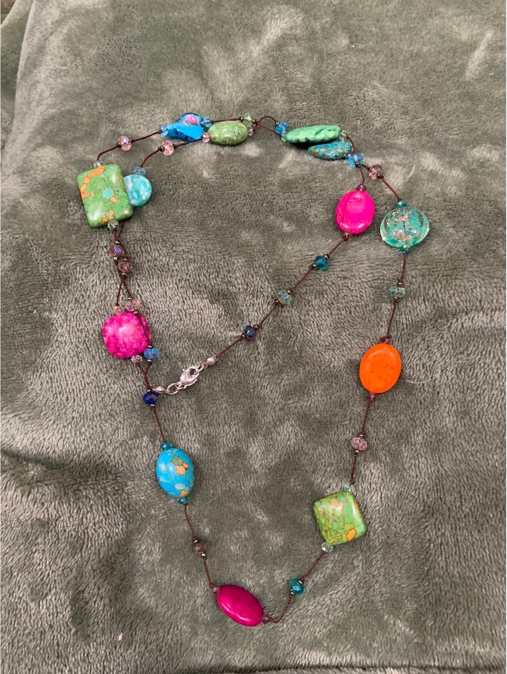 Multicolor stone beaded necklace